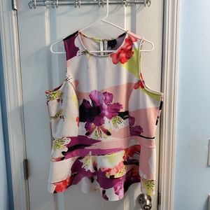 Worthington Floral Peplum Top